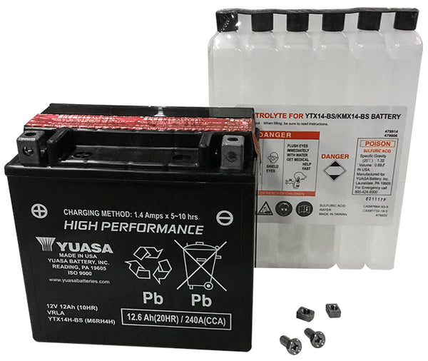 YUASA YUAM6RH4H Battery YTX14H BS Maintenance Free