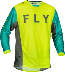 FLY RACING Kinetic Mesh Kore Jersey Hi Vis/Teal/Grey - Part Number 377-3162X