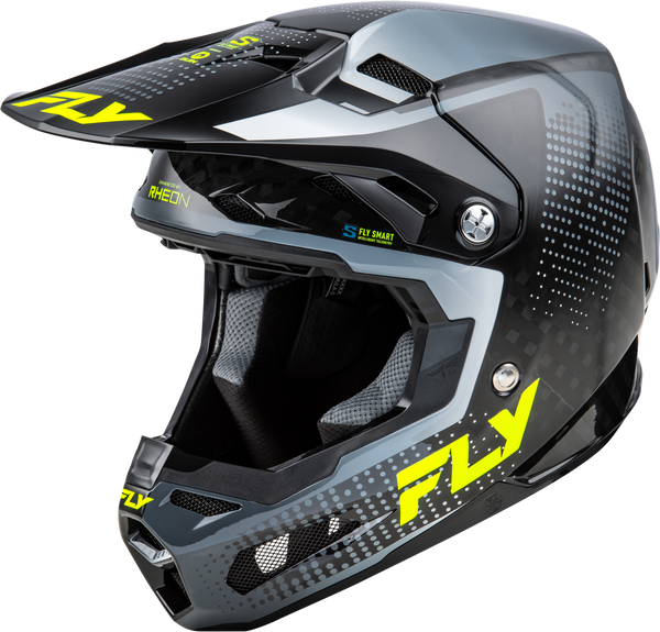 FLY RACING Formula S Carbon Protocol Helmet - Black Carbon/Grey/Hi Vis, Part 73-4464L