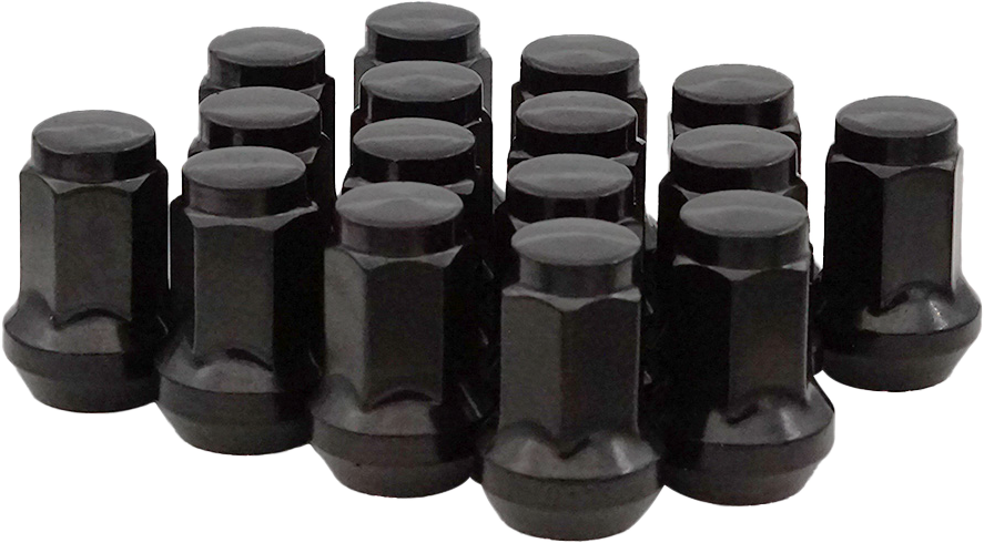 Lug Nuts Black Pol 3/8" 24 60  Tapered 16/Pk