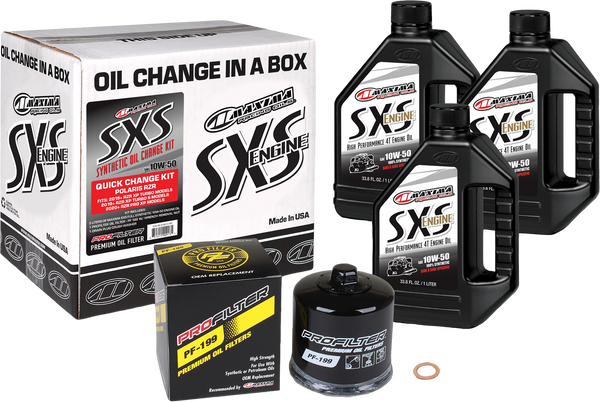 Maxima SXS Quick Change Kit 10W-50 with Black Oil Filter - Part Number 90-219013-TXP