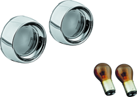 Kuryakyn Deep Dish Bezels With Smoke Lenses Red Light