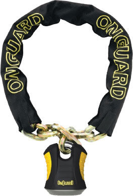 ONGUARD Beast 8018 Chain with Keyed Padlock - Black/Yellow, 6 Ft