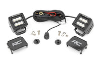 Rough Country | LED Light Kit | Ditch Mount | 2" Black Pair | Flood Pattern | Ford Bronco (21-26) | 71046