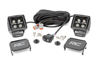 Rough Country | LED Light Kit | Ditch Mount | 2" Black Pair | Amber DRL | Ford Bronco (21-26) | 71049