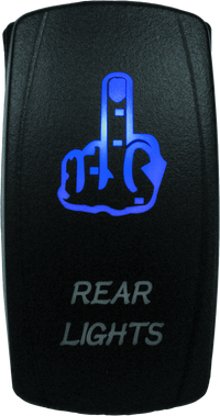 DragonFire Racing Lighted Switch Finger Rear Light On/Off Blue