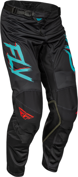 FLY RACING Kinetic Mesh Rave Pants Red/Black/Mint Sz 28 - Ultimate Comfort and Style