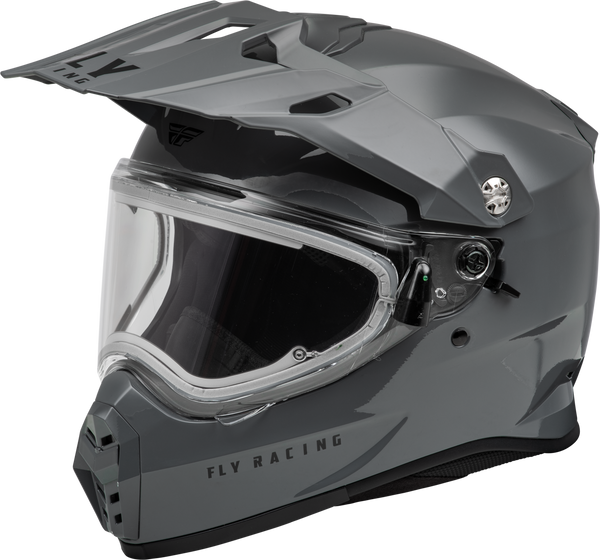 FLY RACING Trekker Cw Solid Helmet with Electronic Shield - Grey 73-313652X