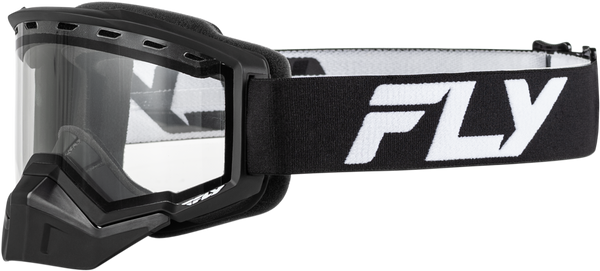 FLY RACING Yth Focus Snow Goggle - Black/White with Clear Lens (Part No: FLB-24FY2)