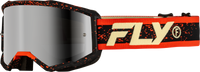 FLY RACING Zone Goggle Black/Red/Cream with Silver Mirror/Smoke Lens - Part Number 37-51527