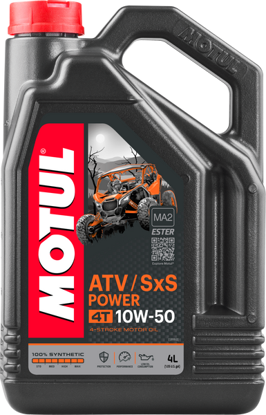 MOTUL 105901 ATV/SXS Power 4T 10W50 4L - 100% Synthetic Engine Oil