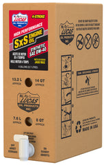 LUCAS 18046 Synthetic Engine Oil 0W40 - 6 Gallon Bib for SXS and ATV Engines