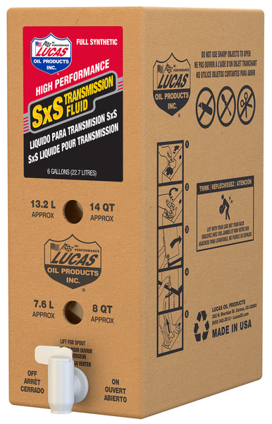 Lucas 18050 Synthetic Transmission Oil 6 Gal Bib for SXS and ATV