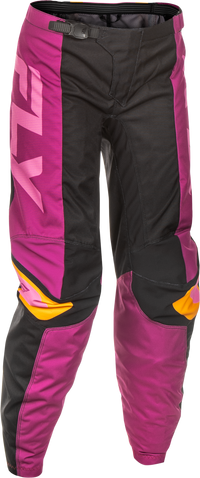 FLY RACING Women's F 16 Pants - Black/Mauve/Yellow - Part No. 378-83211
