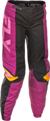 FLY RACING Women's F 16 Pants - Black/Mauve/Yellow - Part No. 378-83211