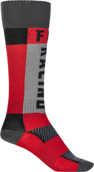 FLY RACING Youth MX Socks - Thick Red/Grey - Part No. 350-0550Y