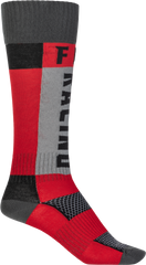 FLY RACING Youth MX Socks - Thick Red/Grey - Part No. 350-0550Y