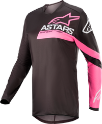 Alpinestars Stella Fluid Chaser Jersey Black/Pink Fluo XL - Women's Performance Riding Gear