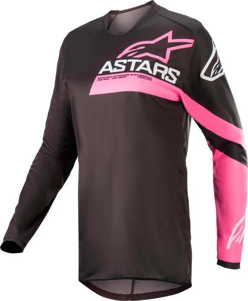 Alpinestars Stella Fluid Chaser Jersey Black/Pink Fluo XL - Women's Performance Riding Gear