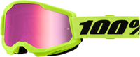 100-PERCENT Strata 2 Goggle Neon Yellow Mirror Pink Lens - Part Number 50028-00016