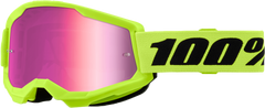 100-PERCENT Strata 2 Goggle Neon Yellow Mirror Pink Lens - Part Number 50028-00016