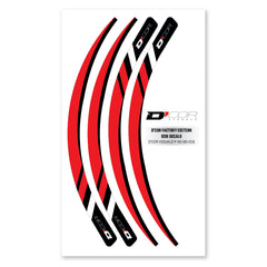 D-COR 40-80-216 Red Rim Decals 4 Pc Set