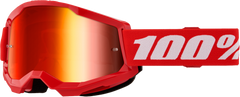 100-PERCENT Strata 2 Goggle with Red Mirror Red Lens - Part Number 50028-00018