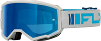 FLY RACING Youth Zone Goggle Silver/Blue with Dark Blue Mirror/Smoke Lens - Part Number 37-51523Y