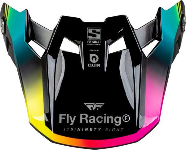 FLY RACING Formula S Carbon Legacy Visor - Black/Electric Blue/Fuchsia Yellow/Small