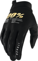 100% Itrack Youth Gloves Black Large - 10009-00002