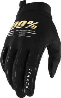 100% Itrack Youth Gloves Black MD - Ultimate Comfort & Performance