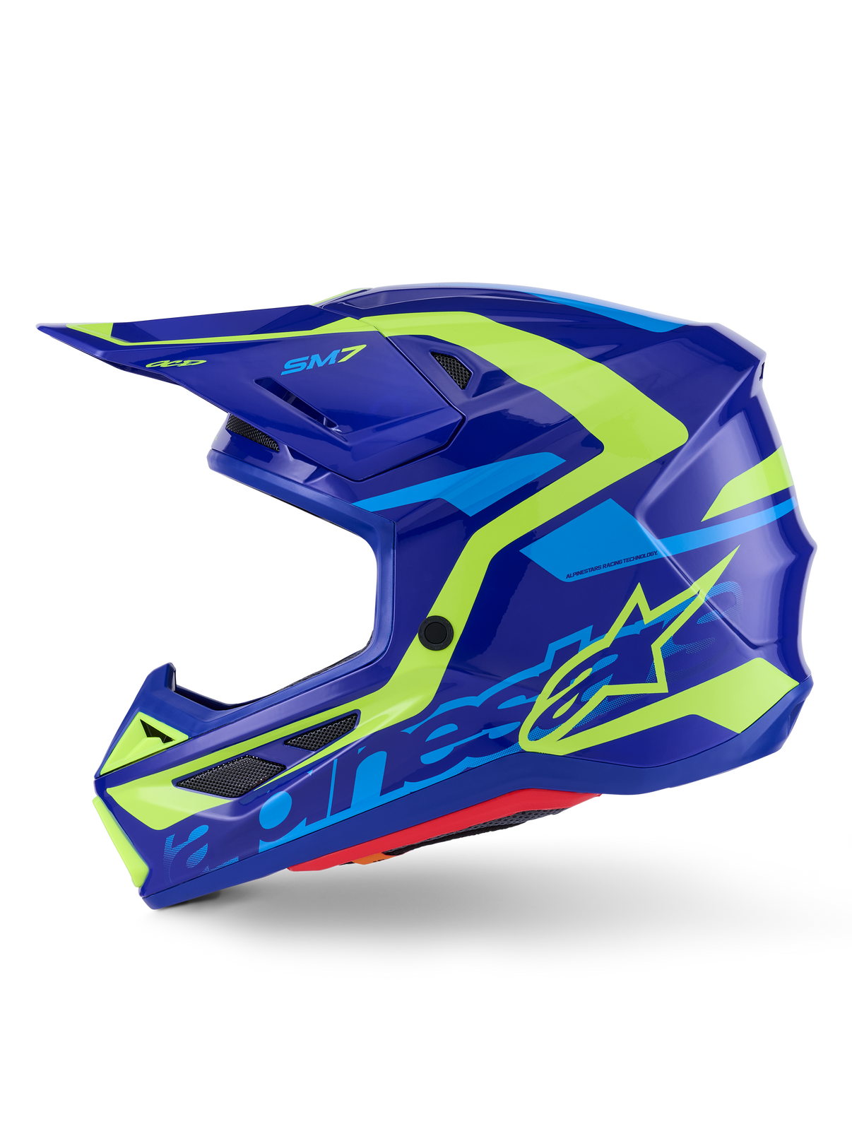 Sm7 Deed Helmet Blue/Ylw Fluo Glossy Md