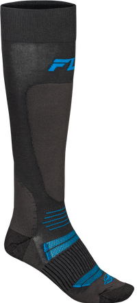 FLY RACING Snow Midweight Wool Sock Grey/Blue Size Sm/Md