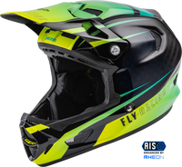 FLY RACING Werx R Helmet Hi Vis/Teal Carbon XS - Lightweight & Protective