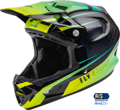 FLY RACING Werx R Helmet Hi Vis/Teal Carbon XS - Lightweight & Protective