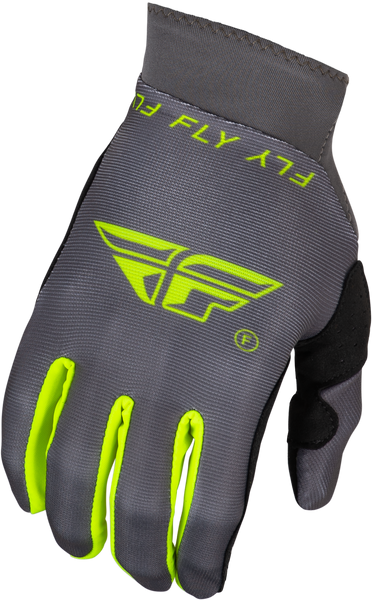 FLY RACING Pro Lite Gloves Charcoal/Hi Vis MD - Ultra-Lightweight Race Gloves