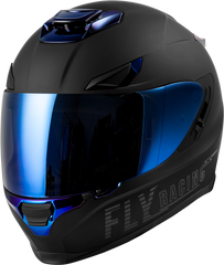 FLY RACING Sentinel Recon Helmet Matte Black/Blue Chrome XS - Part 73-8428XS