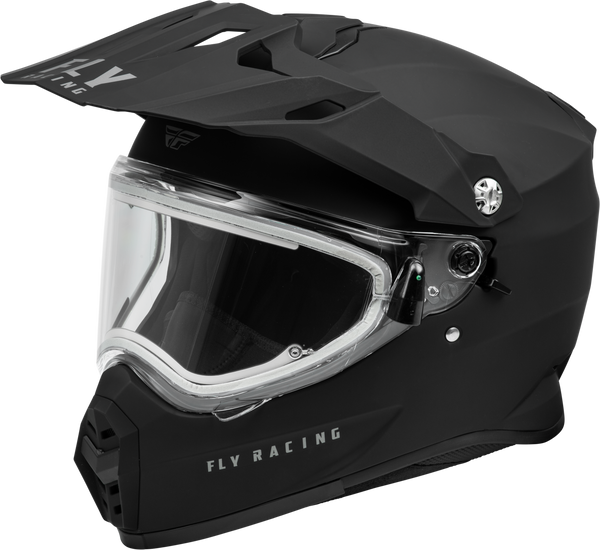 FLY RACING Trekker Cw Solid Helmet with Electric Shield Matte Black XS - Part 73-31366XS