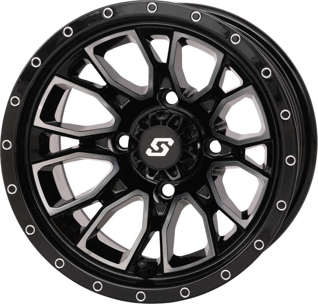 Fusion Wheel  12x7 2+5 4/110 Gloss Blk/Machined