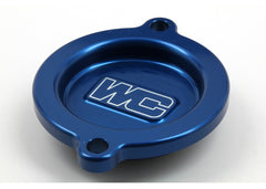 WORKS Oil Filter Cover Blue - Part Number 27-110 for KTM/Husqvarna/GasGas