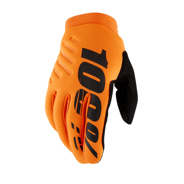 100-PERCENT Brisker Gloves Fluo Orange/Black 2x - Lightweight Insulated Riding Gloves