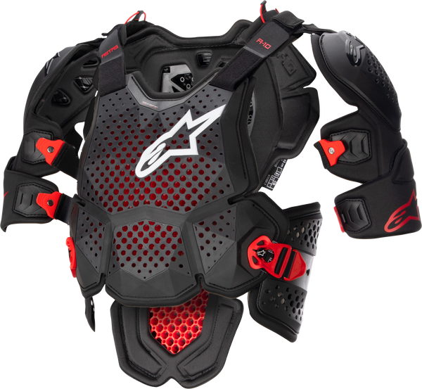 Alpinestars A 10 V2 Full Chest Protector Anthracite/Black/Red XS/SM - Part Number 6700523-1431-XSS