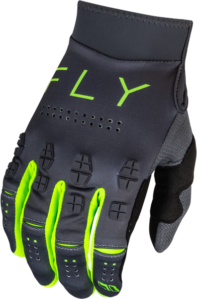 FLY RACING Evolution Dst Gloves Charcoal/Neon Green MD - Premium Race Gloves