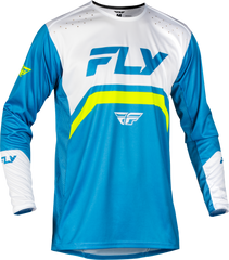 FLY RACING 378-052M Blue/White/Lime Green Bicycle Jersey - Medium