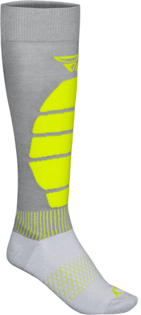 FLY RACING Snow Performance Coolmax Sock Grey/Hi Vis SM/MD