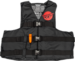 FLY RACING Nylon Flotation Vest Black/Red 2x - Coast Guard Approved