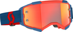 SCOTT Fury Goggle Dark Blue/Neon Red Orange Chrome Works - Part Number 272828-7698280