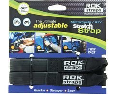 ROKSTRAPS ROK10025 Motorcycle Strap - 18" to 60" Adjustable Black Cargo Strap