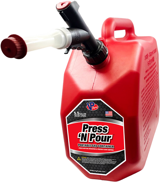 VP Racing 3839 Press 'N Pour Gas Can 5.5 Gallon - Safe and Efficient Refueling