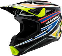 Alpinestars SM3 Youth Wurx Helmet - Black/Yellow Fluorescent/Blue/Red - Part Number 8302025-1574-YL